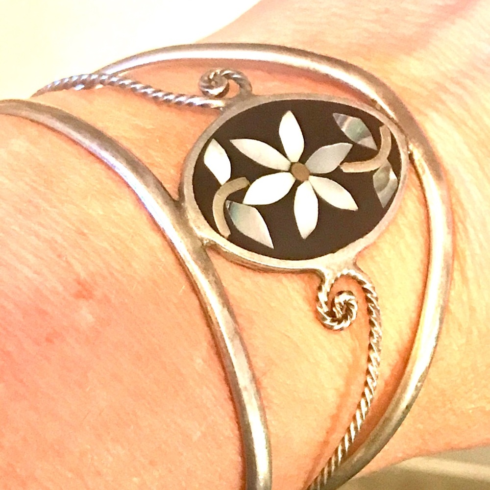Vintage Alpaca Inlaid Bracelet
